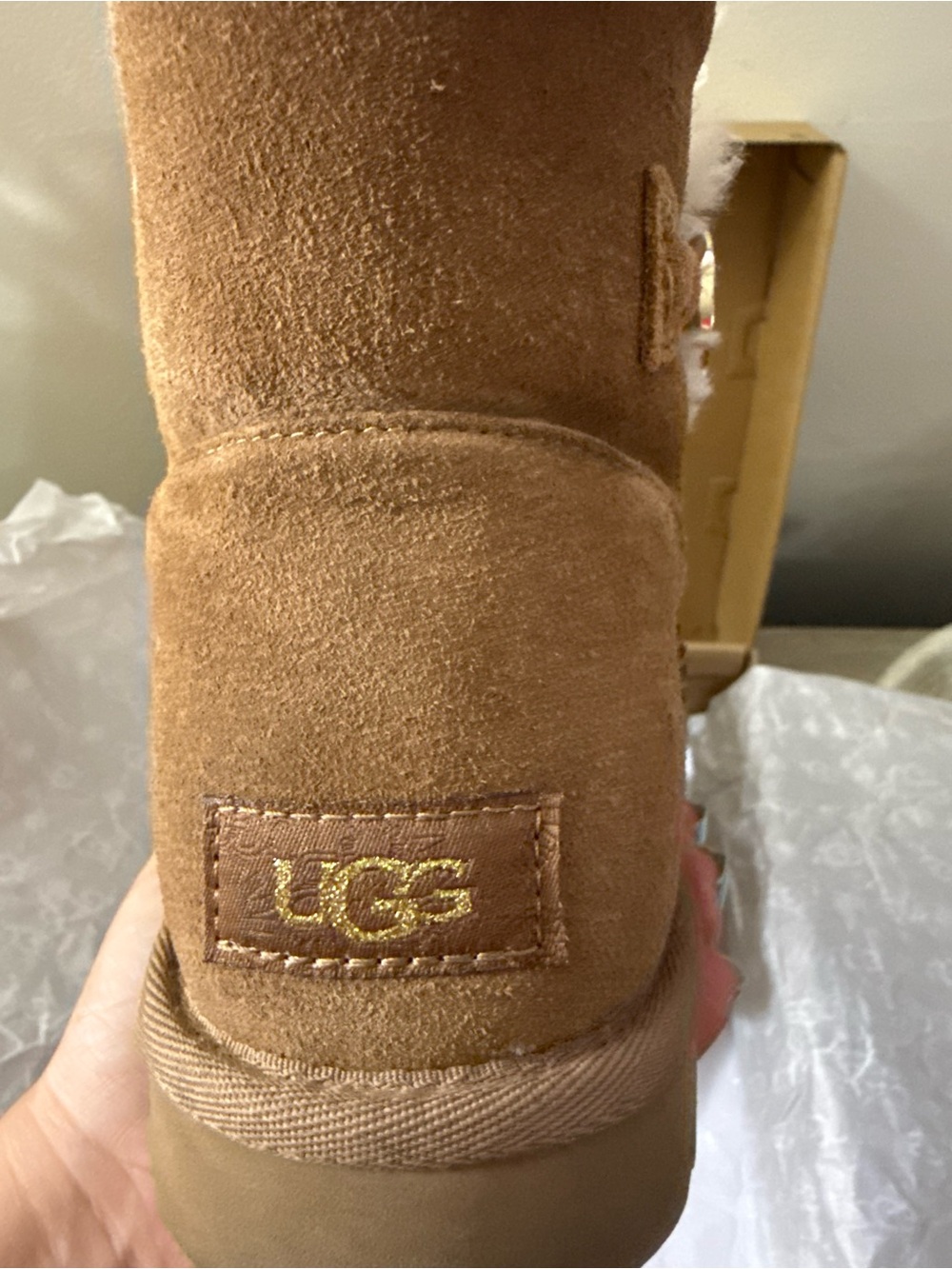 UGG Kids Chestnut Suede Button-Back Boot